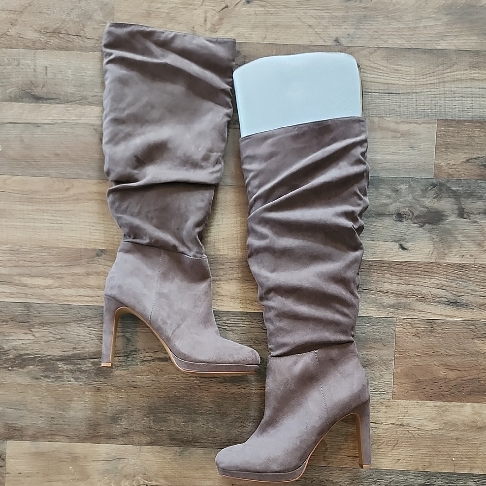 Kelly & Katie Taupe Heeled Boots